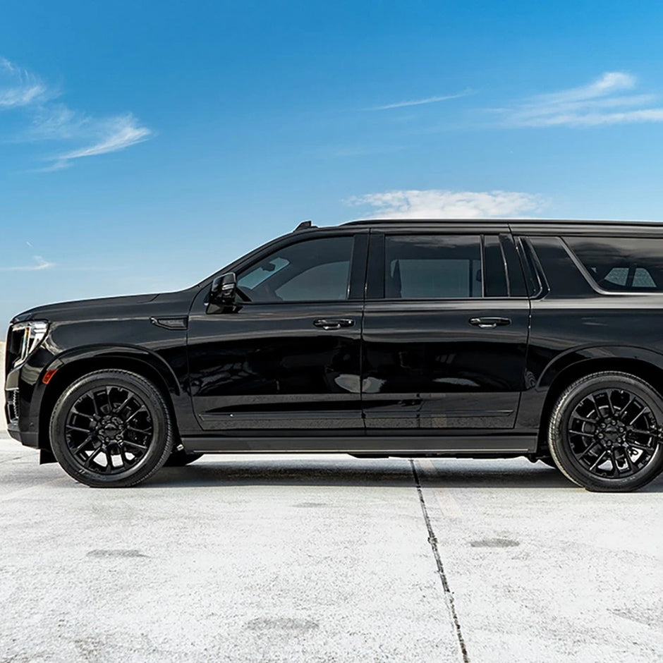 Fender Vent Emblem Badge Set for 2021–2024 GMC Yukon (XL) Left & Right (Black / Red)