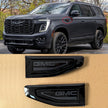 Fender Vent Emblem Badge Set for 2021–2024 GMC Yukon (XL) Left & Right (Black / Red)