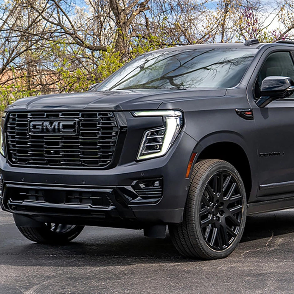 Fender Vent Emblem Badge Set for 2021–2024 GMC Yukon (XL) Left & Right (Black / Red)