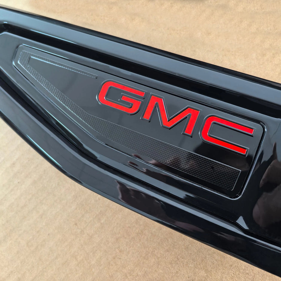 Fender Vent Emblem Badge Set for 2021–2024 GMC Yukon (XL) Left & Right (Black / Red)