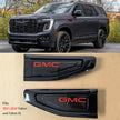 Fender Vent Emblem Badge Set for 2021–2024 GMC Yukon (XL) Left & Right (Black / Red)
