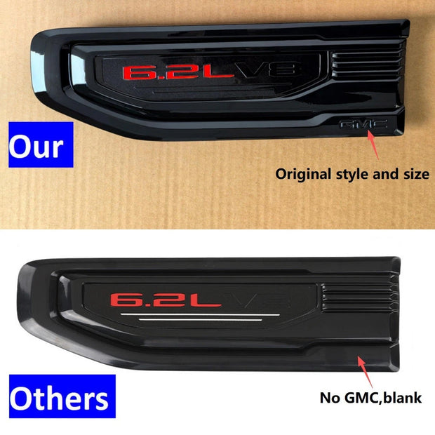 Fender Vent Emblem Set for 2019-2026 GMC Sierra 1500 Badge 6.2L V8