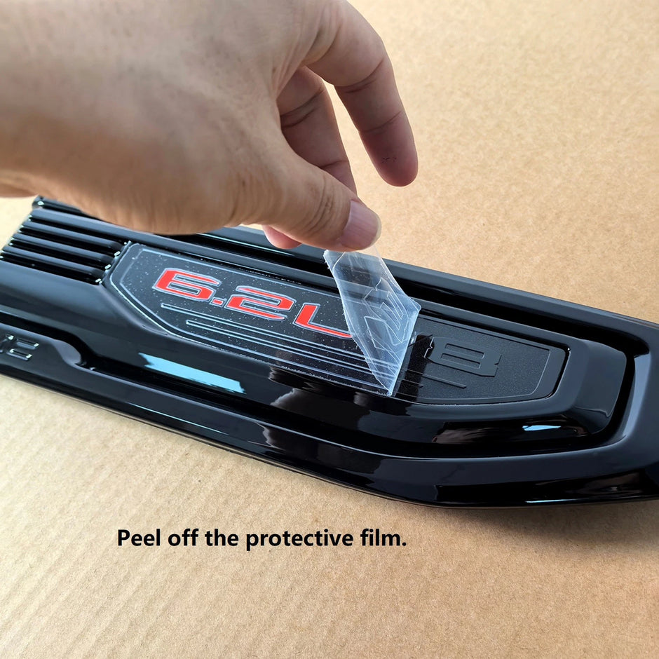 6.2L V8 Fender Vent Emblem Set for 2019-2026 GMC Sierra 1500 86532094 (Black / Red)