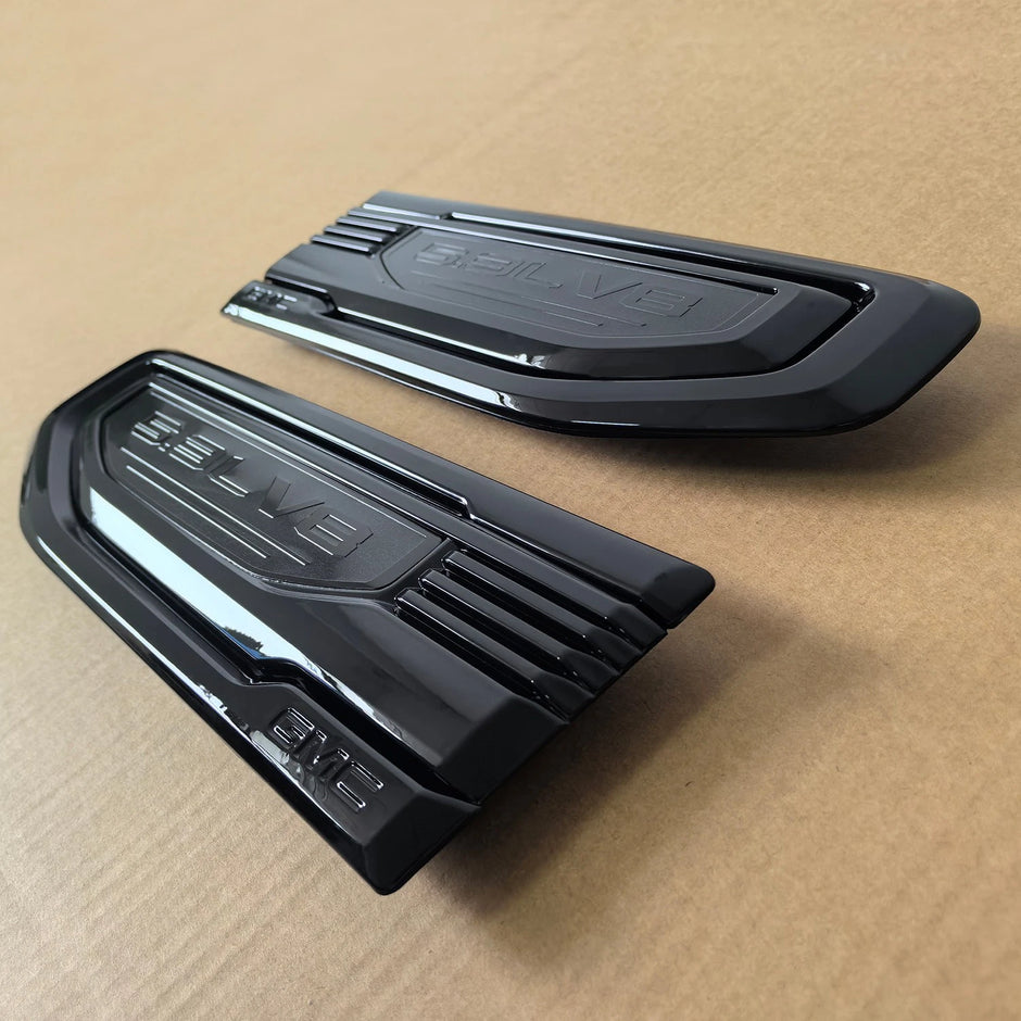 Fender Vent Emblems for 2019–2026 GMC Sierra 1500 Badge Replacement Black/Red