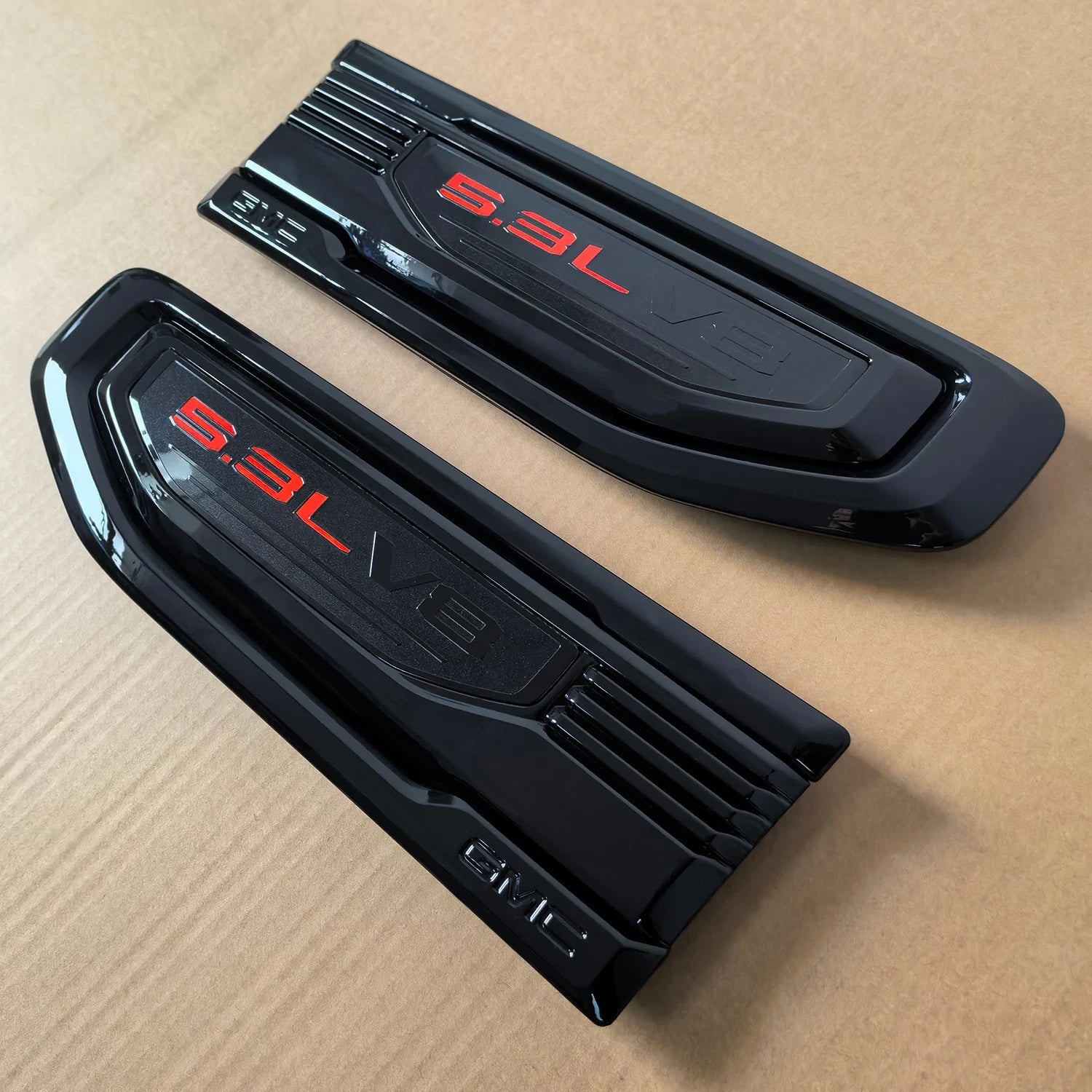 Fender Vent Emblems for 2019–2026 GMC Sierra 1500 Badge Replacement Black/Red