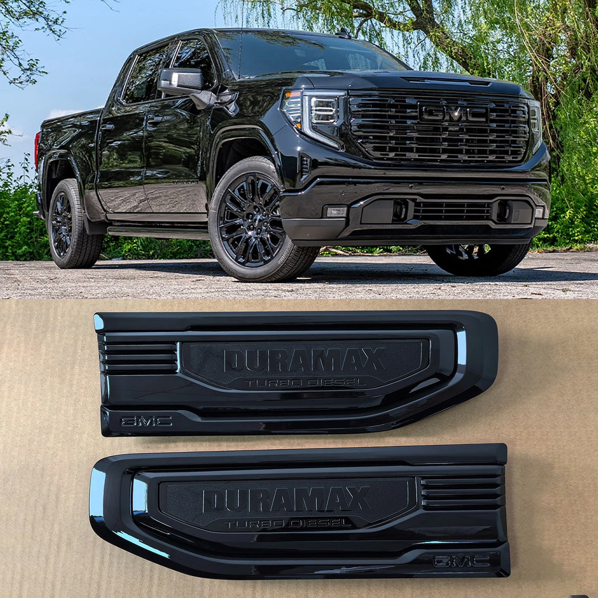 Turbo Vent Emblem Set for 2019-2026 GMC Sierra 1500 Duramax Replacement