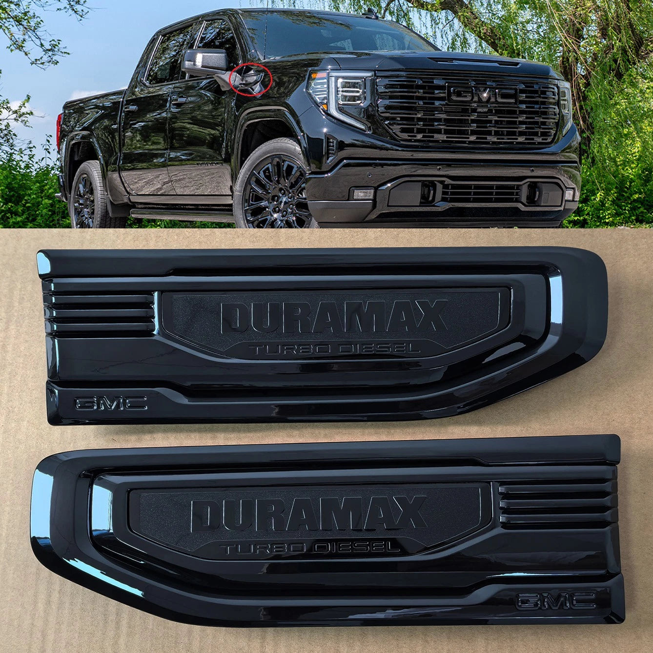 3D Emblem Kit for 2019–2026 GMC Sierra 1500 AT4 Front Rear Fender Vent