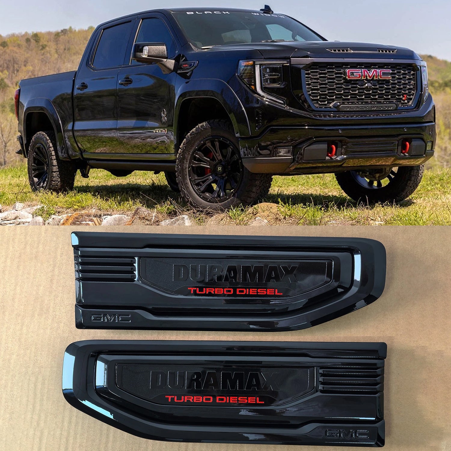 Turbo Vent Emblem Set for 2019-2026 GMC Sierra 1500 Duramax Replacement