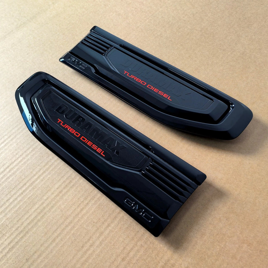 Turbo Vent Emblem Set for 2019-2026 GMC Sierra 1500 Duramax Replacement Black/Red