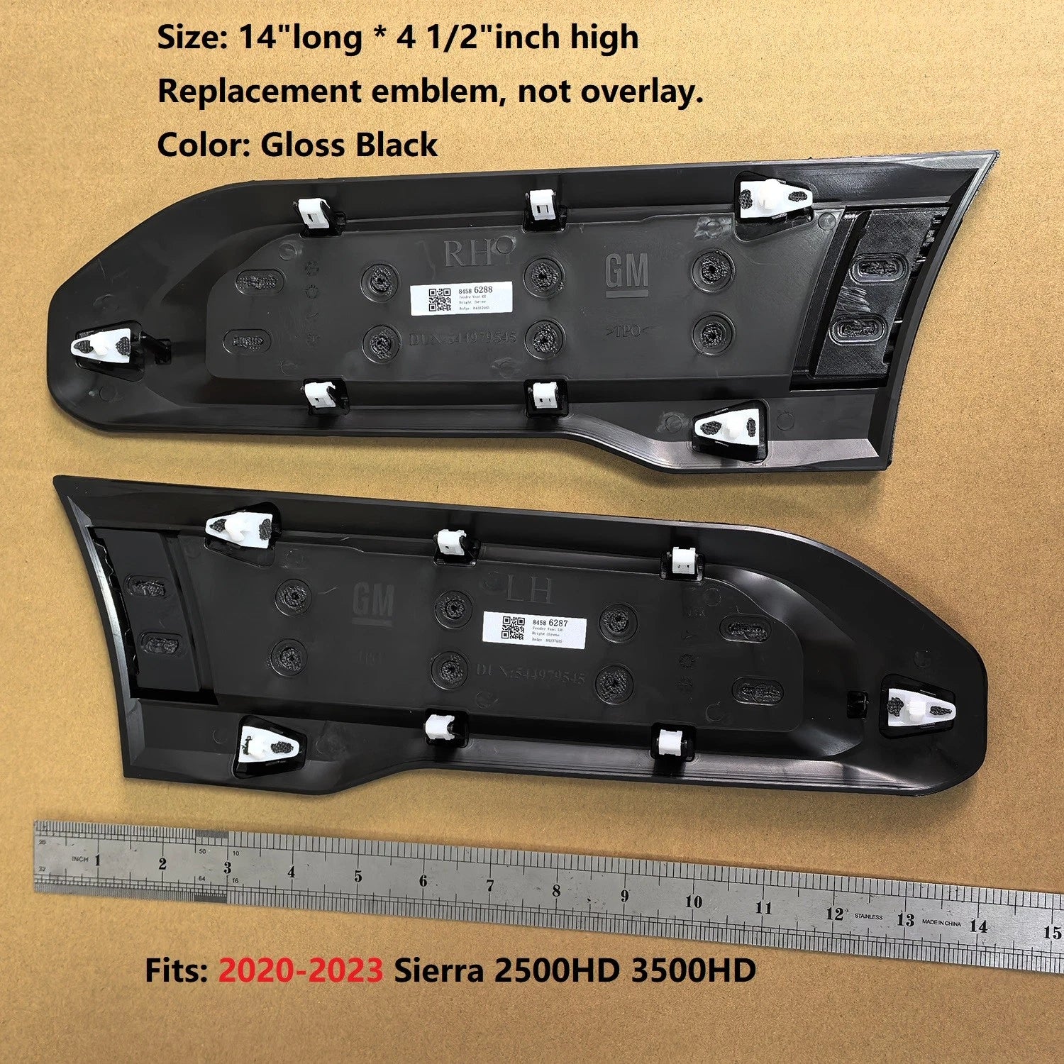 6.6L V8 Fender Vent Emblem Set for 2020–2023 GMC Sierra 2500HD 3500HD