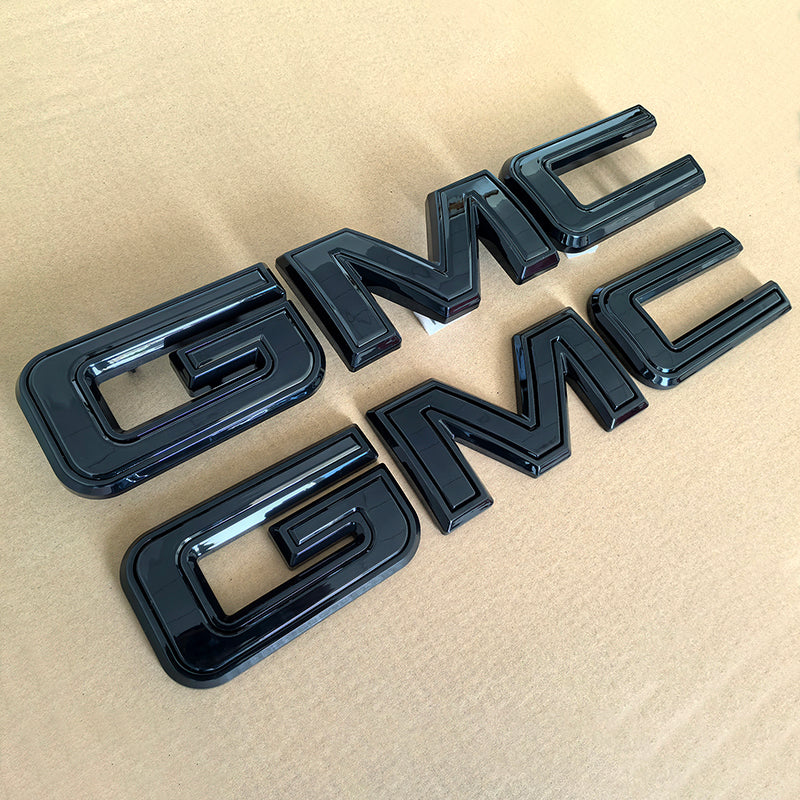 Grille Tailgate Emblems for GMC 2019-2025 Sierra 1500 2500HD 3500HD (Chrome / Matte / Gloss Black) 2-pack