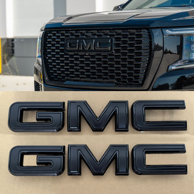 Grille Tailgate Emblems for GMC 2019-2025 Sierra 1500 2500HD 3500HD (Chrome / Matte / Gloss Black) 2-pack