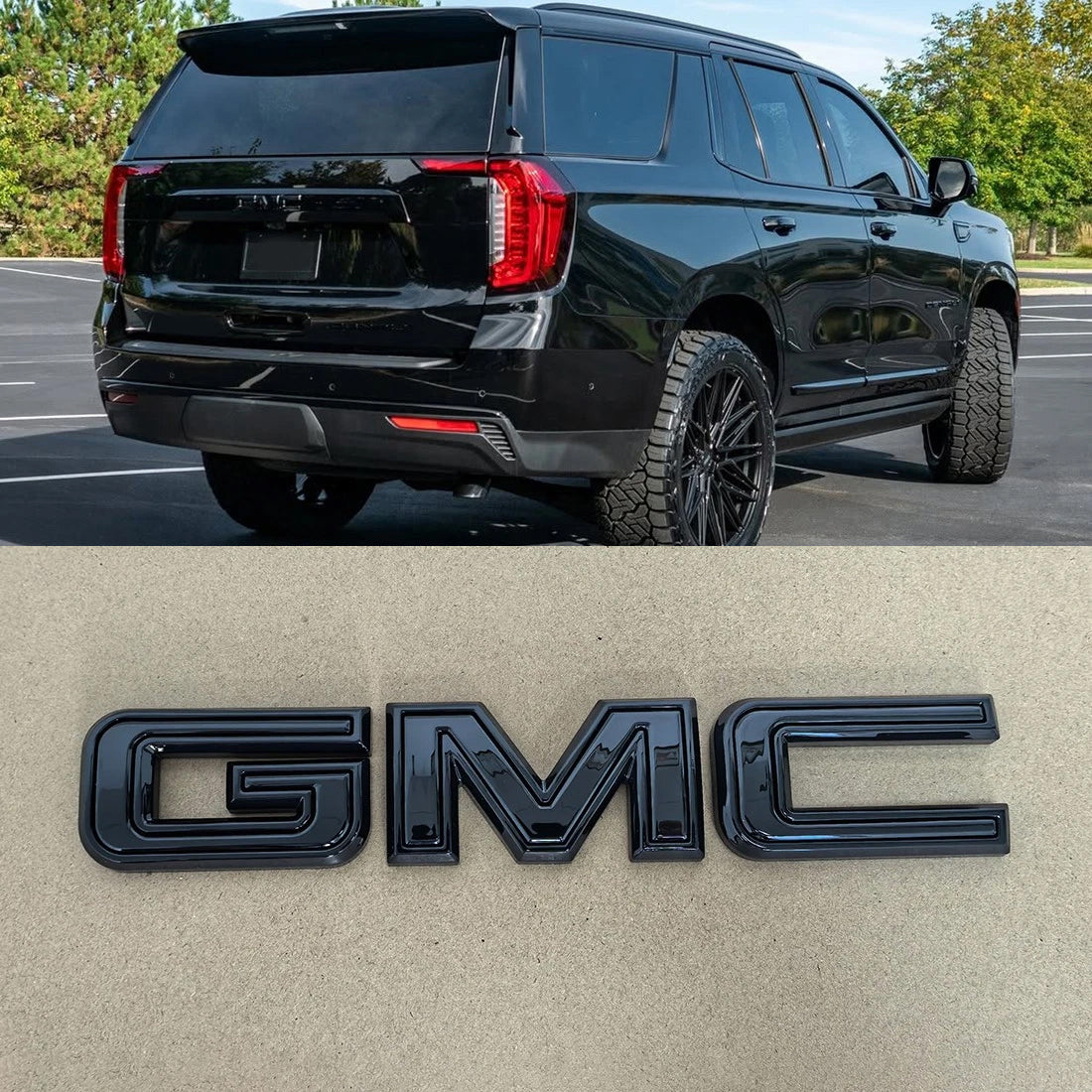 Front Grille & Rear GMC Emblem Set for 2021-2024 Acadia Terrain Badge 2-pack