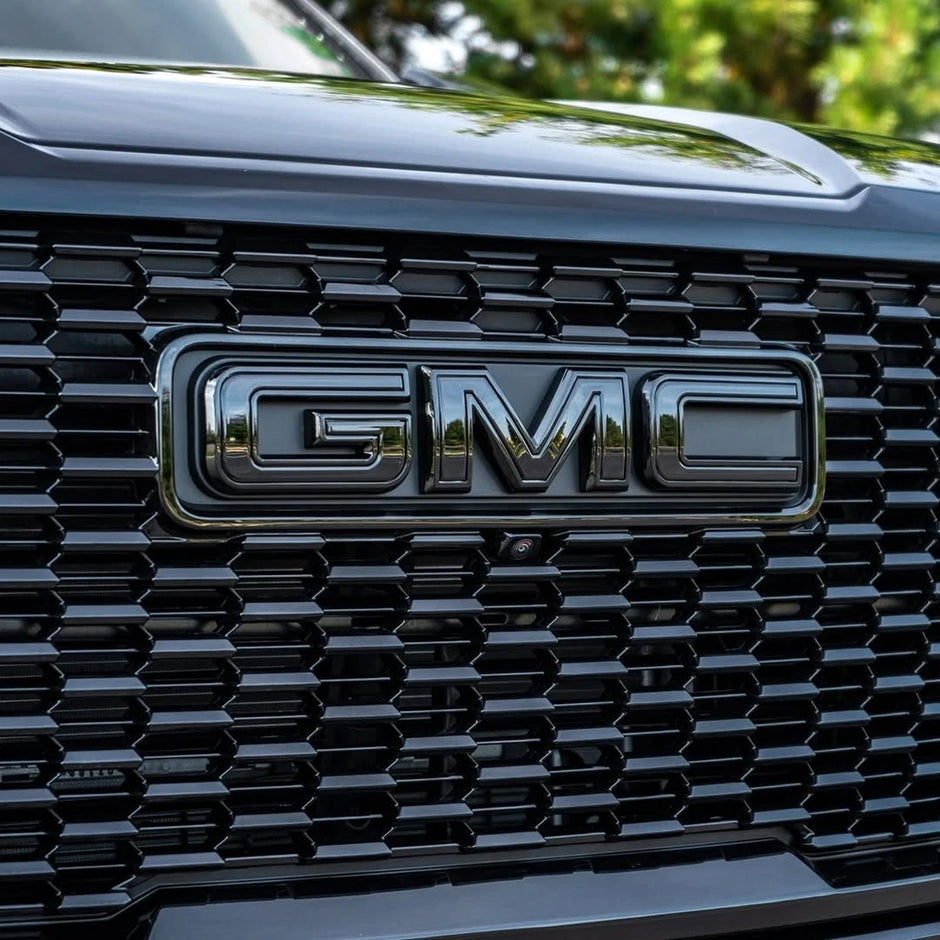 Grille & Rear Emblem Badge Replacement for 2020-2026 Acadia Terrain (Chrome / Gloss Black) 2-pack