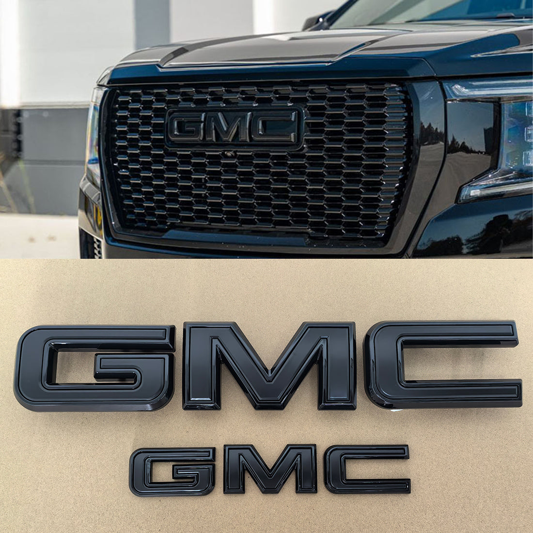 Front Grille & Tailgate GMC Emblem for 2021–2024 Yukon (XL) Badge Kit