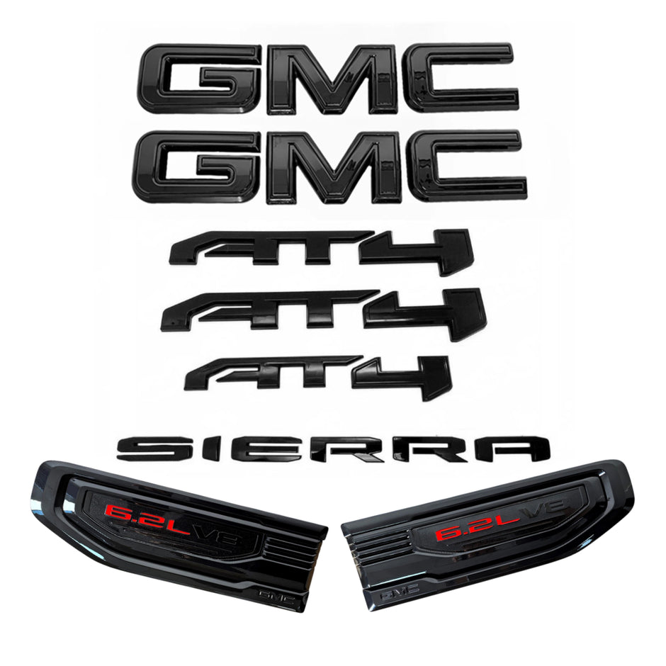 3D Emblem Kit for 2019–2026 GMC Sierra 1500 AT4 Front Rear Fender Vent