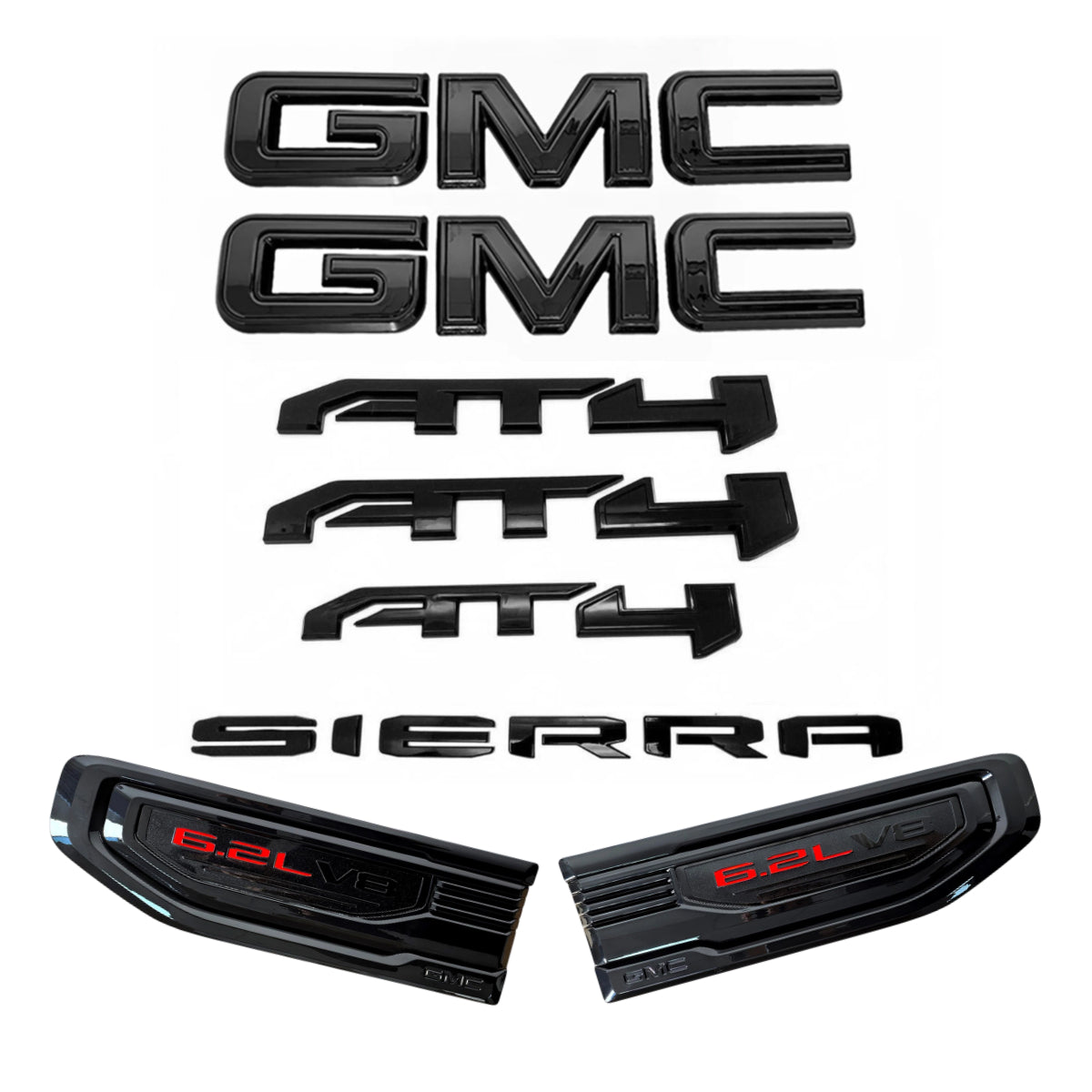 3D Emblem Kit for 2019–2026 GMC Sierra 1500 AT4 Front Rear Fender Vent