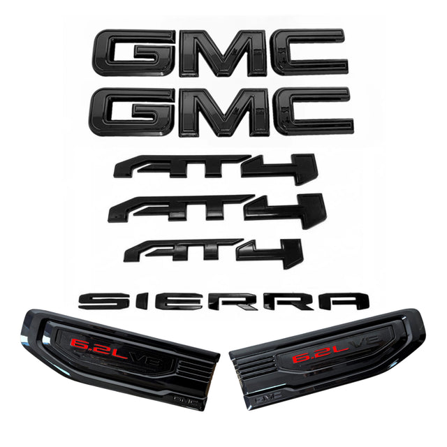 3D Emblem Kit for 2019–2026 GMC Sierra 1500 AT4 Front Rear Fender Vent