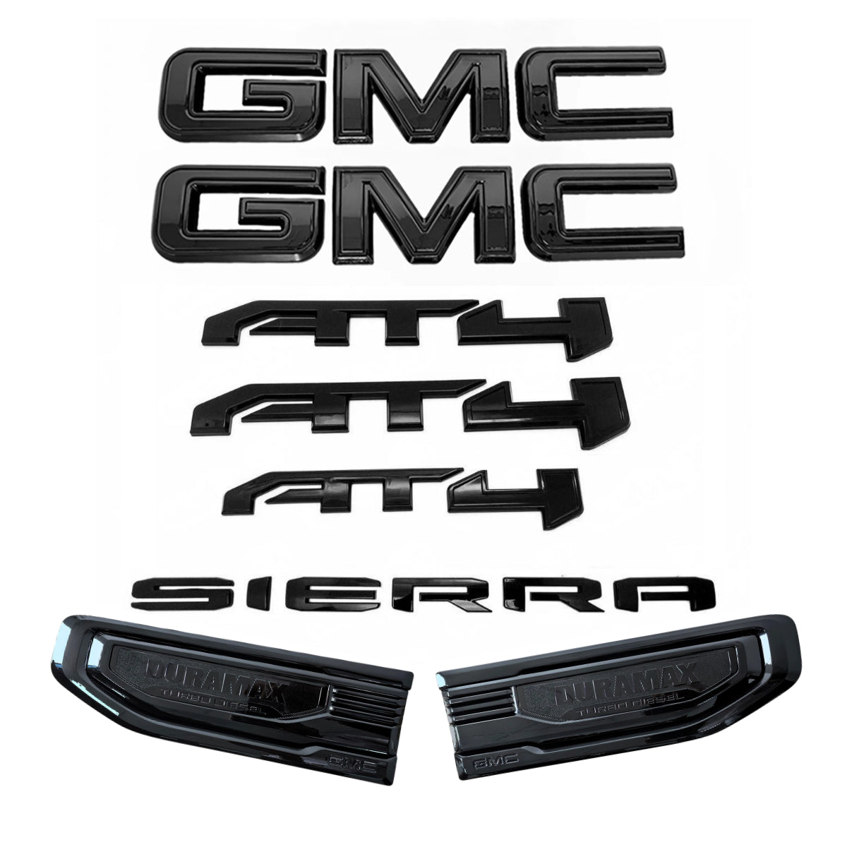 3D Emblem Kit for 2019–2026 GMC Sierra 1500 AT4 Front Rear Fender Vent