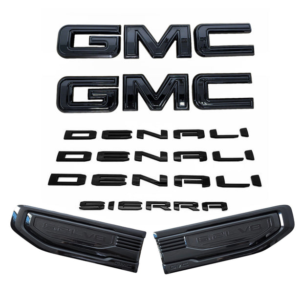 8PCS Emblem Kit for 2019-2026 GMC Sierra 1500 Denali & Denali Ultimate