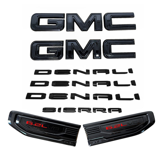 8PCS Emblem Kit for 2019-2026 GMC Sierra 1500 Denali & Denali Ultimate