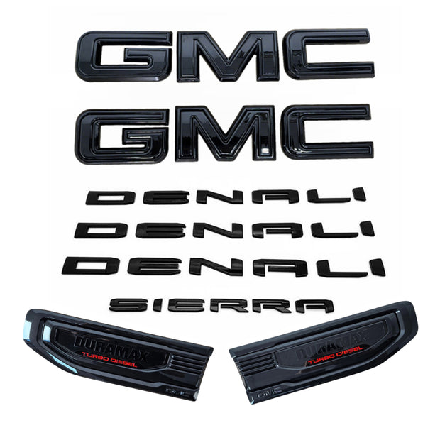 8PCS Emblem Kit for 2019-2026 GMC Sierra 1500 Denali & Denali Ultimate