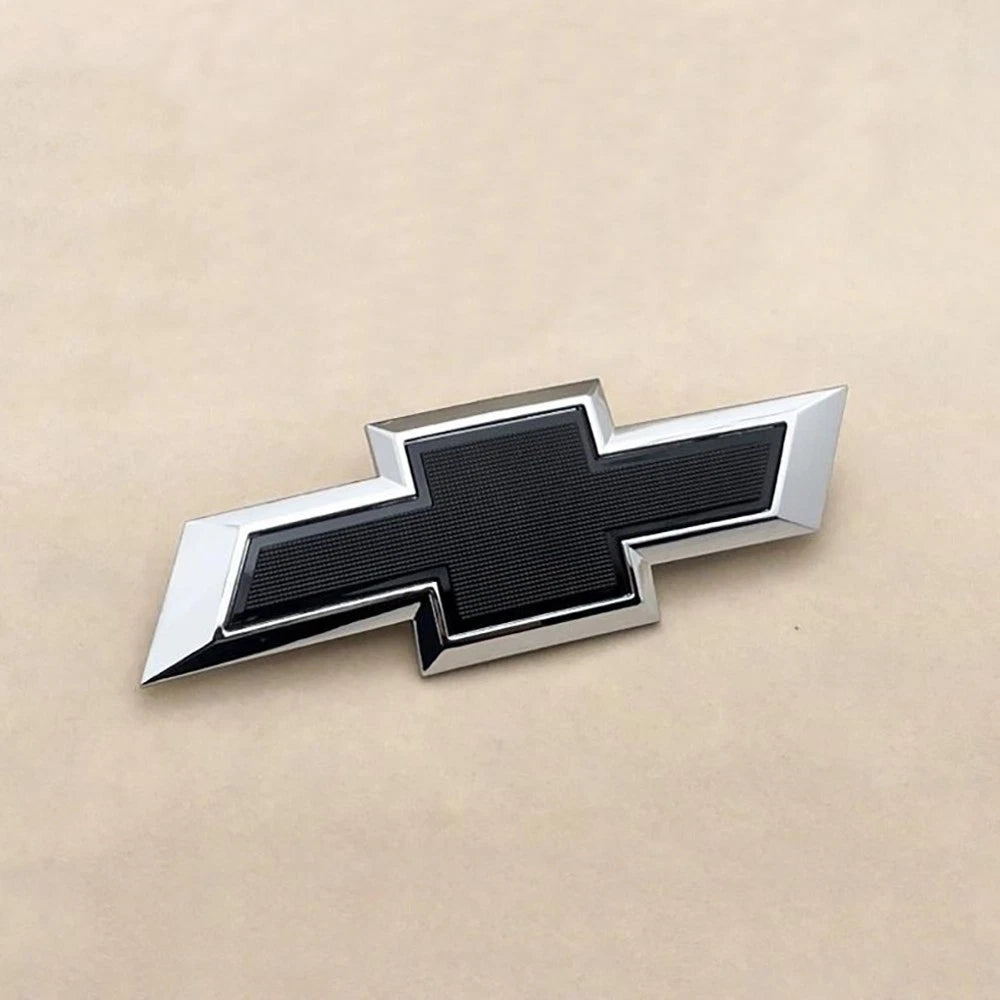 Tailgate Rear Bowtie Emblem for 2021-26 Chevrolet Tahoe Suburban Badge (Chrome / Gloss Black) 1-pack