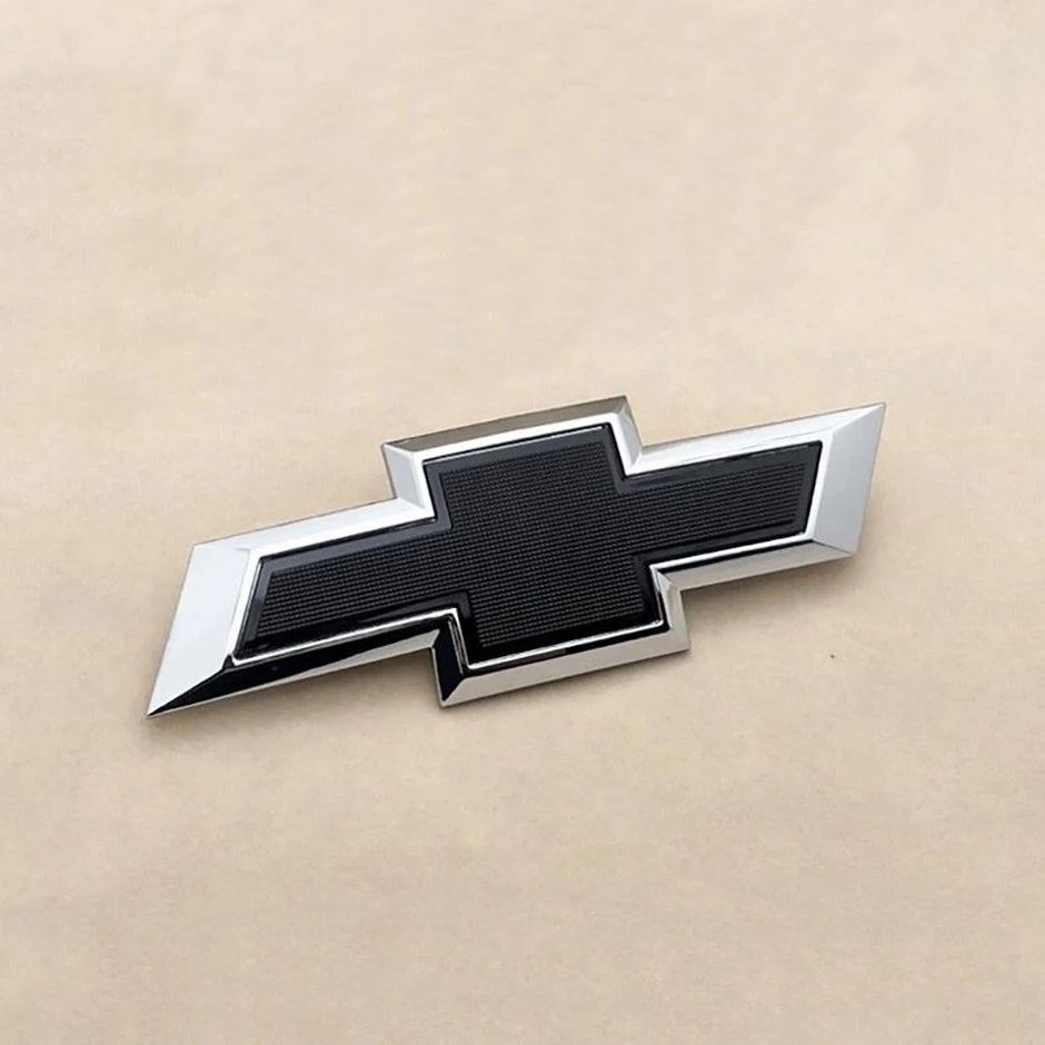 Tailgate Rear Badge Bowtie Emblem for 2021-2026 Chevrolet Tahoe Suburban (Chrome / Gloss Black) 1-pack