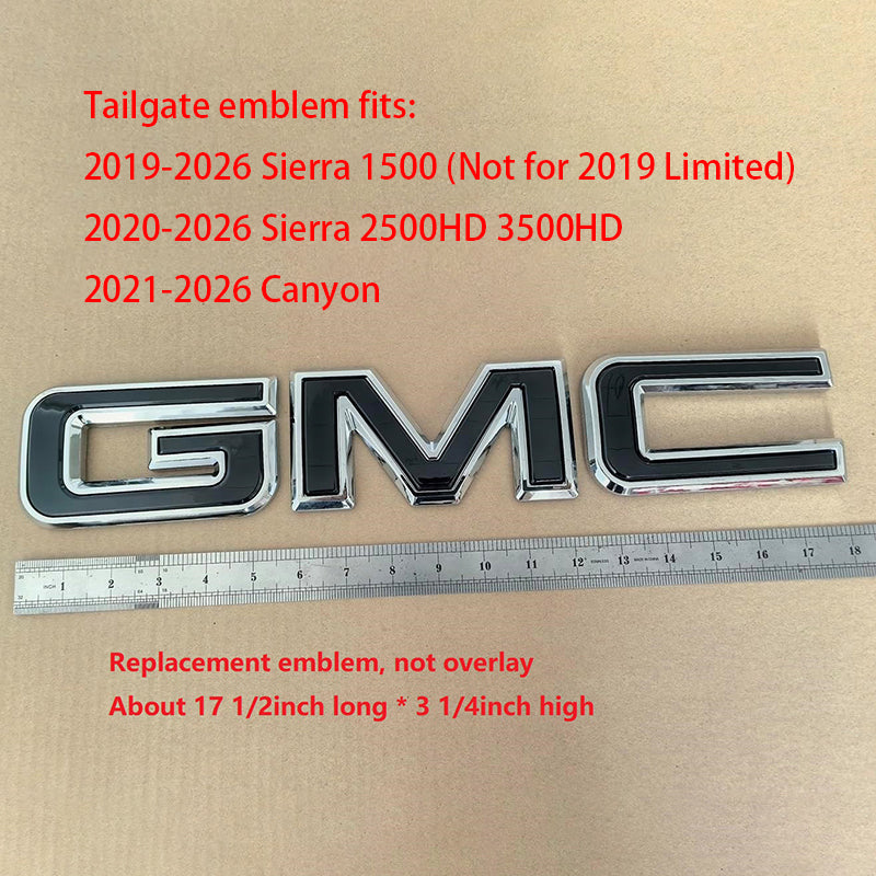 Rear Tailgate Emblem for GMC 2021–2026 Canyon Badge Replacement Chrome/Matte/Gloss Black