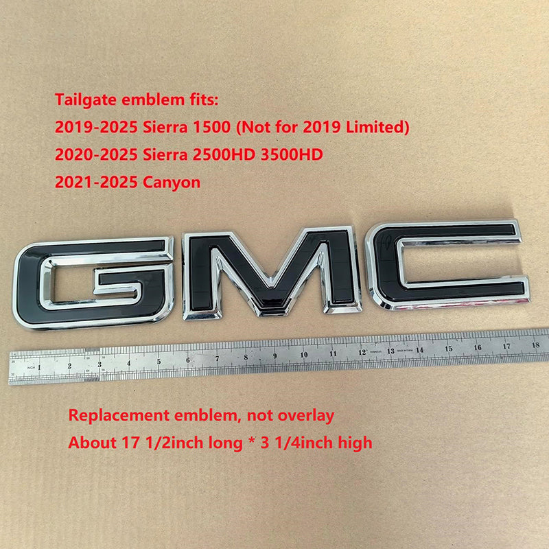 Rear Tailgate Emblems Nameplate Replacement for 2021-2025 GMC Canyon 84364369 (Chrome / Matte / Gloss Black) 1-pack