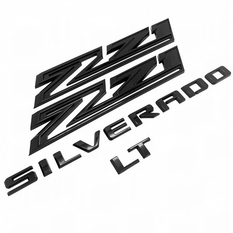 Grille Chevy Bowtie Emblem Kit for 2023+ Silverado 1500 Z71 LT Badges (Chrome / Gloss Black) 4pack / 5pack