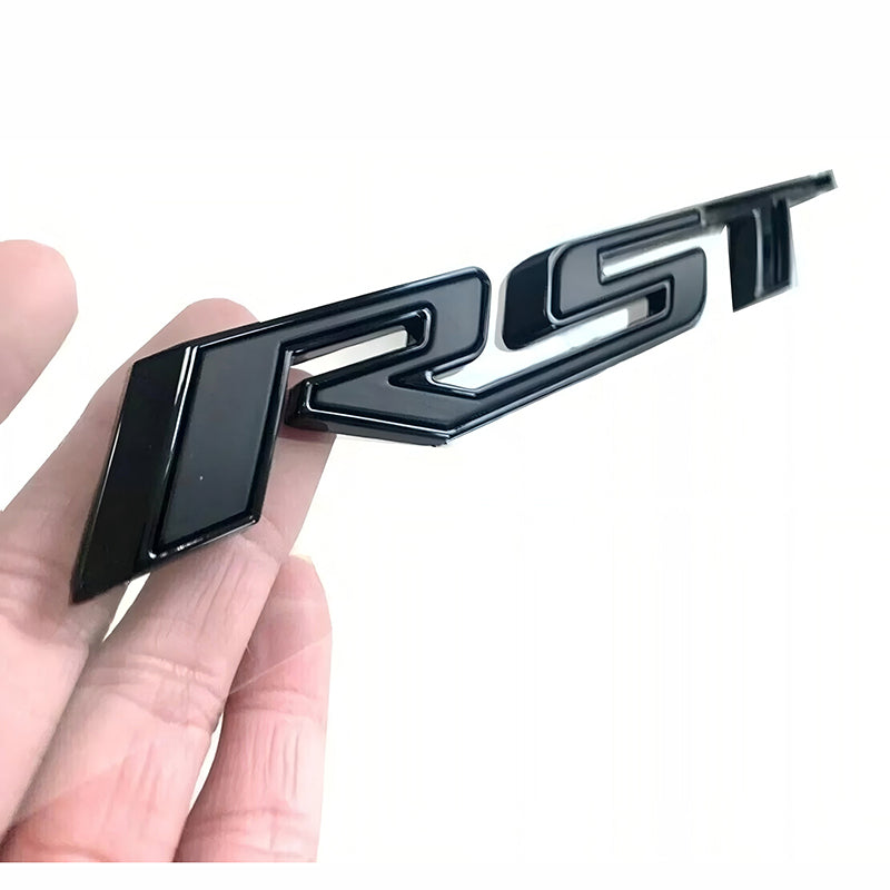 Custom Chevrolet Emblems Grille Bowtie RST 3D Badge Replacement for 2022-2025 Silverado 1500 (Chrome / Gloss Black) 5pack