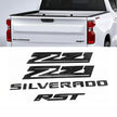 Emblems 3D Badges Replacement for 2019-2025 Silverado Plus Z71 RST (Black / Red) 4-pack