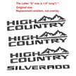 3D Letters Badges Replacement for Silverado Plus Three High Country Emblems 2019-2025 Gloss Black 4-pack