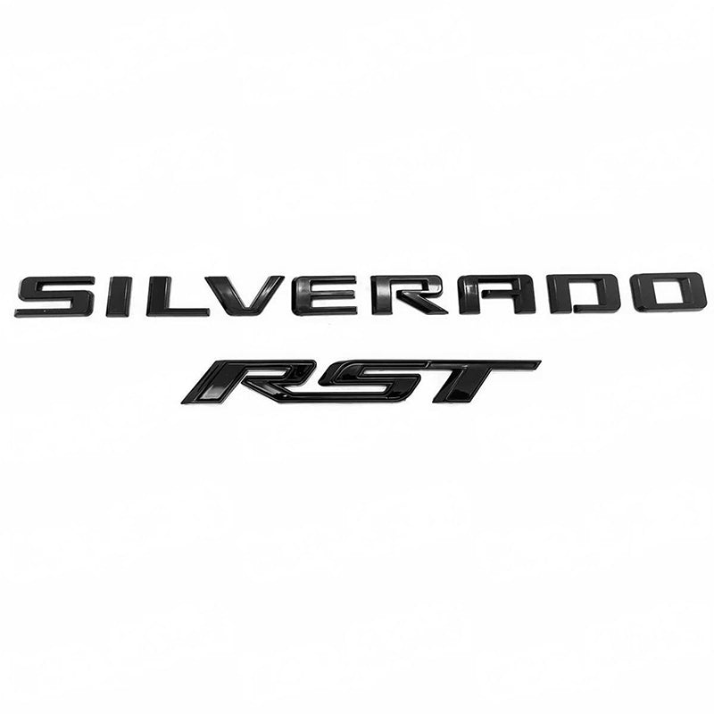 Custom Chevrolet Emblems Grille Bowtie RST 3D Badge Replacement for 2022-2025 Silverado 1500 (Chrome / Gloss Black) 5pack