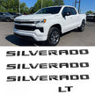 Emblem with LT 3D Badge Replacement for Silverado 1500 2500HD 3500HD Gloss Black 4-pack