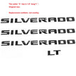 Emblem with LT 3D Badge Replacement for Silverado 1500 2500HD 3500HD Gloss Black 4-pack