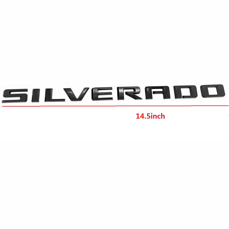 Emblem with LT 3D Badge Replacement for Silverado 1500 2500HD 3500HD Gloss Black 4-pack