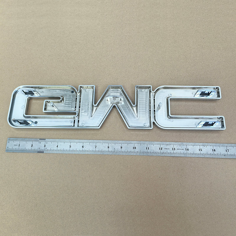 2007-2013 Front Grille Emblem Badge 3D Plastic Replacement for Sierra 1500 2500HD 3500HD 15256164 (Chrome / Gloss Black) 1-pack