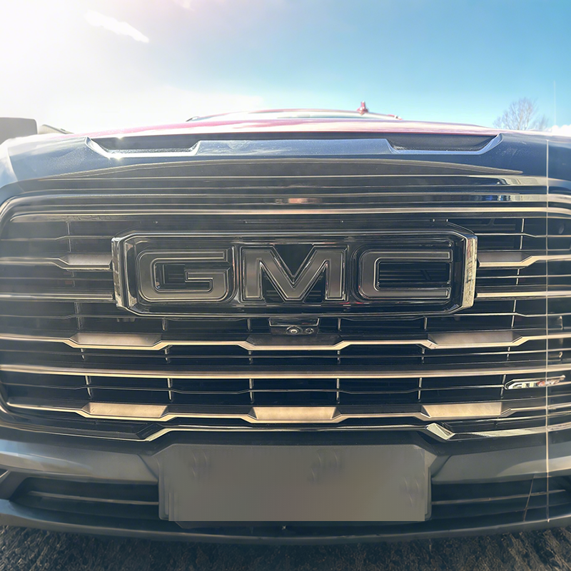 Grille And Rear Tailgate Emblem Replacement for GMC 2019-2025 Sierra 1500 2500HD 3500HD Badges (Chrome / Matte / Gloss Black) 2-pack