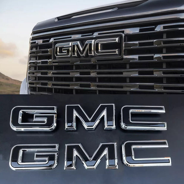 Premium 3D Grille & Tailgate Emblems for GMC 2023 - 2025 Canyon (Chrome / Matte / Gloss Black) 2-pack