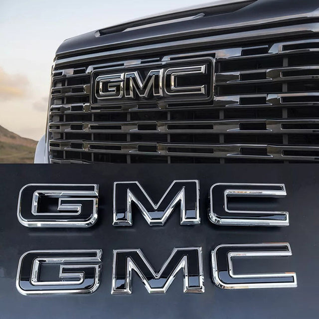 Premium 3D Grille & Tailgate Emblems for GMC 2023 - 2025 Canyon (Chrome / Matte / Gloss Black) 2-pack