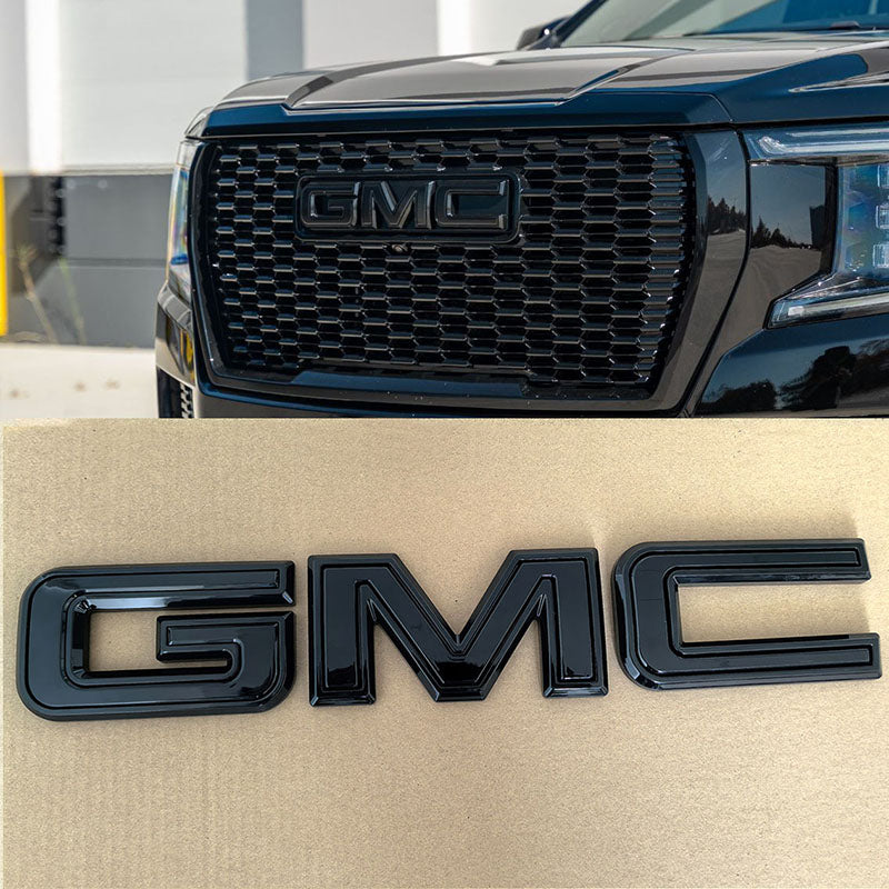 Front Grille Emblem Nameplate Replacement for 2021-2025 GMC Yukon Badges 86539814 (Chrome / Matte / Gloss Black) 1-pack
