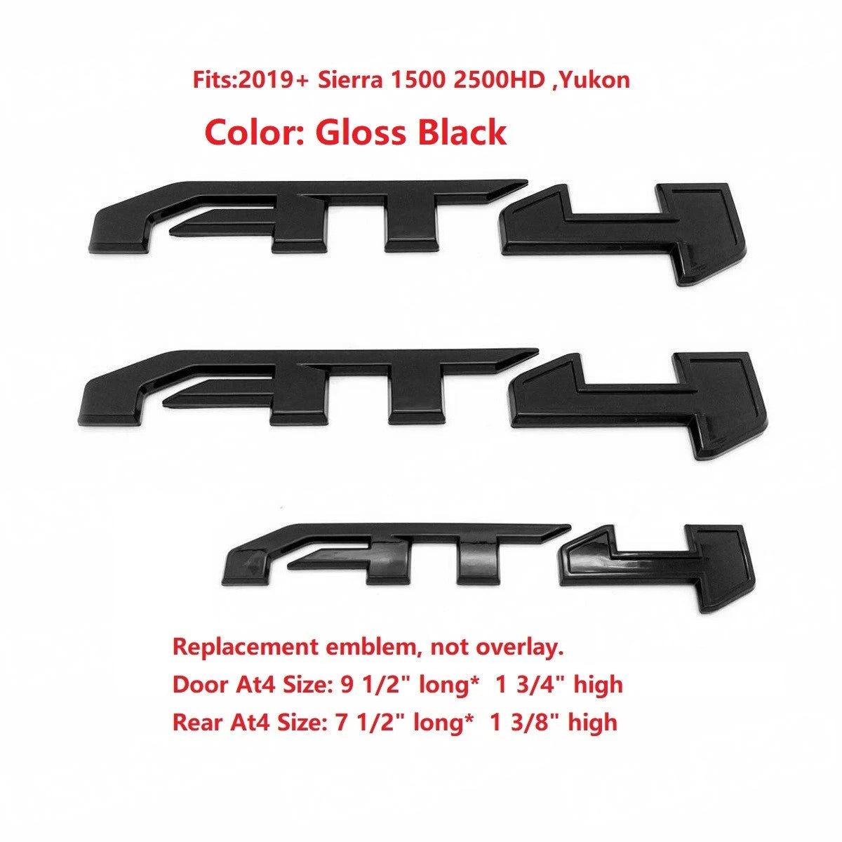 Grille & Rear Emblems for 2025-2026 GMC Yukon AT4 Badge Replacement