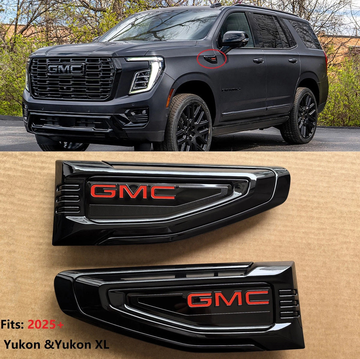 Fender Vent Emblems for 2025–2026 GMC Yukon (XL) Denali Side Badge Set