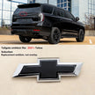 Tailgate Rear Badge Bowtie Emblem for 2021-2026 Chevrolet Tahoe Suburban (Chrome / Gloss Black) 1-pack