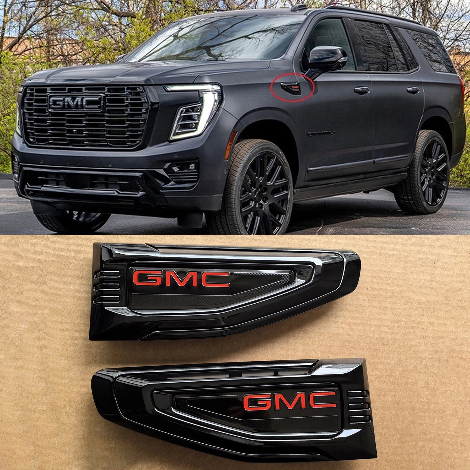 Fender Vent Emblems for 2025–2026 GMC Yukon (XL) Denali Side Badge Set