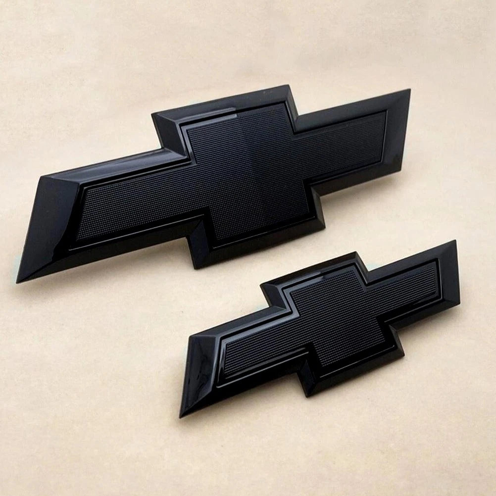 Grille & Tailgate Bowtie Emblem Badge for 2021-2026 Tahoe Suburban (Chrome / Gloss Black) 2-pack