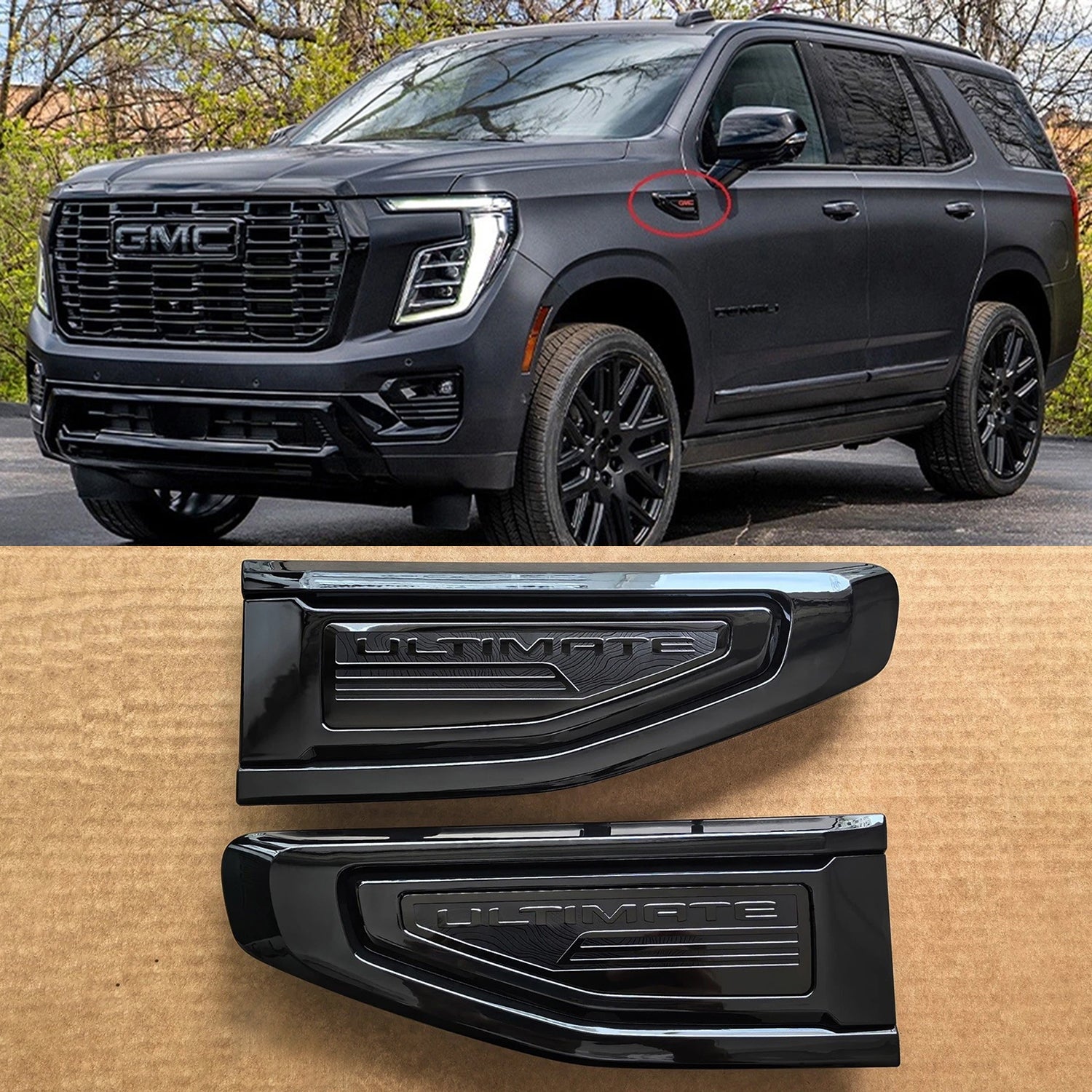 Ultimate Emblem Set for 2021–2024 GMC Yukon Denali Fender Vent Badge