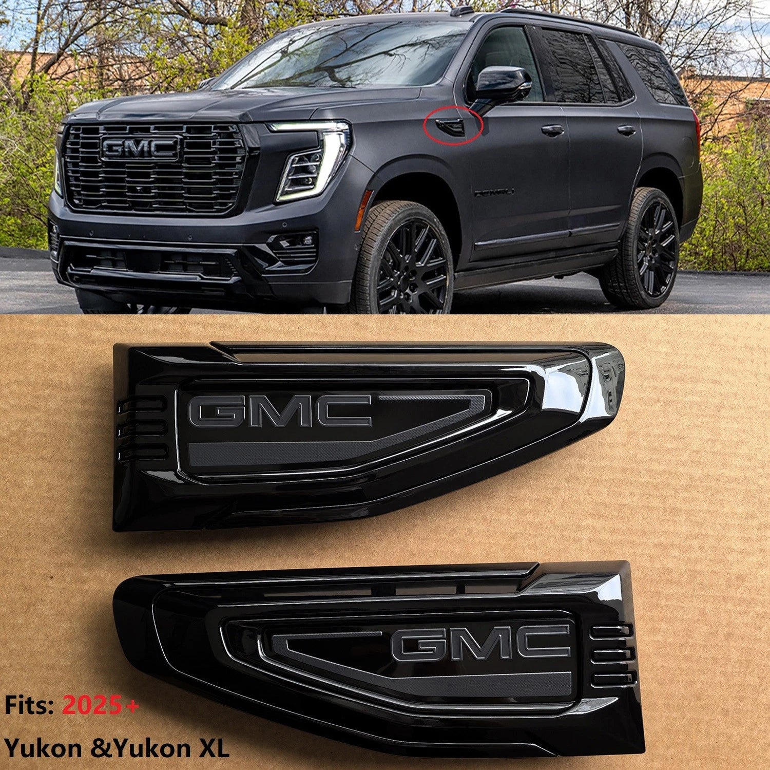 Fender Vent Emblems for 2025–2026 GMC Yukon (XL) Denali Side Badge Set